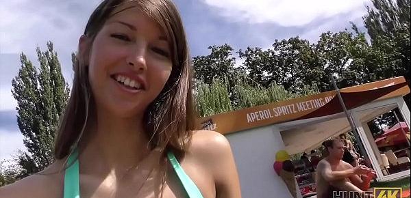  HUNT4K. Cash makes pretty babe Susan Ayn ready for blowjob and anal in park